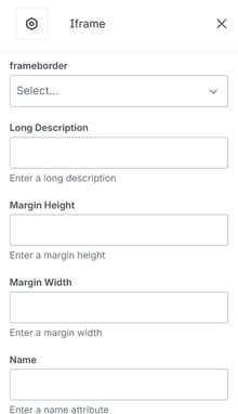 Confluence iframe macro configuration panel for embedding Google Sheets with manual settings