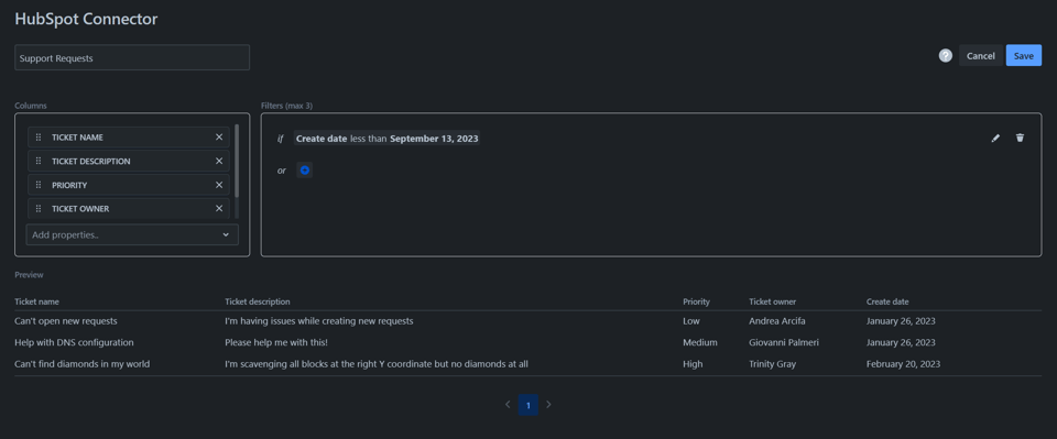 hubspot connector view editor dark theme