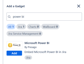 Add Power BI gadget to Jira dashboard for integration