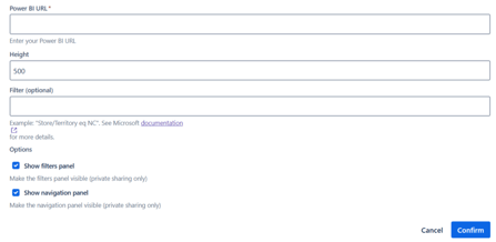 Configure Jira dashboard to embed Power BI report for real-time updates