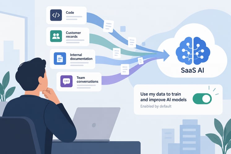 SaaS AI training policies using customer data with opt-out defaults